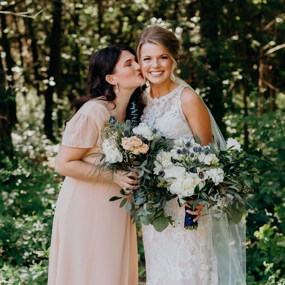 Lulu’s Lace-Up Back Chiffon Gown bridesmaid dress